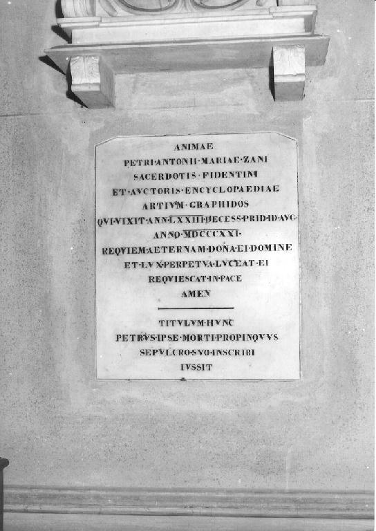 lapide commemorativa - ambito parmense (sec. XIX)