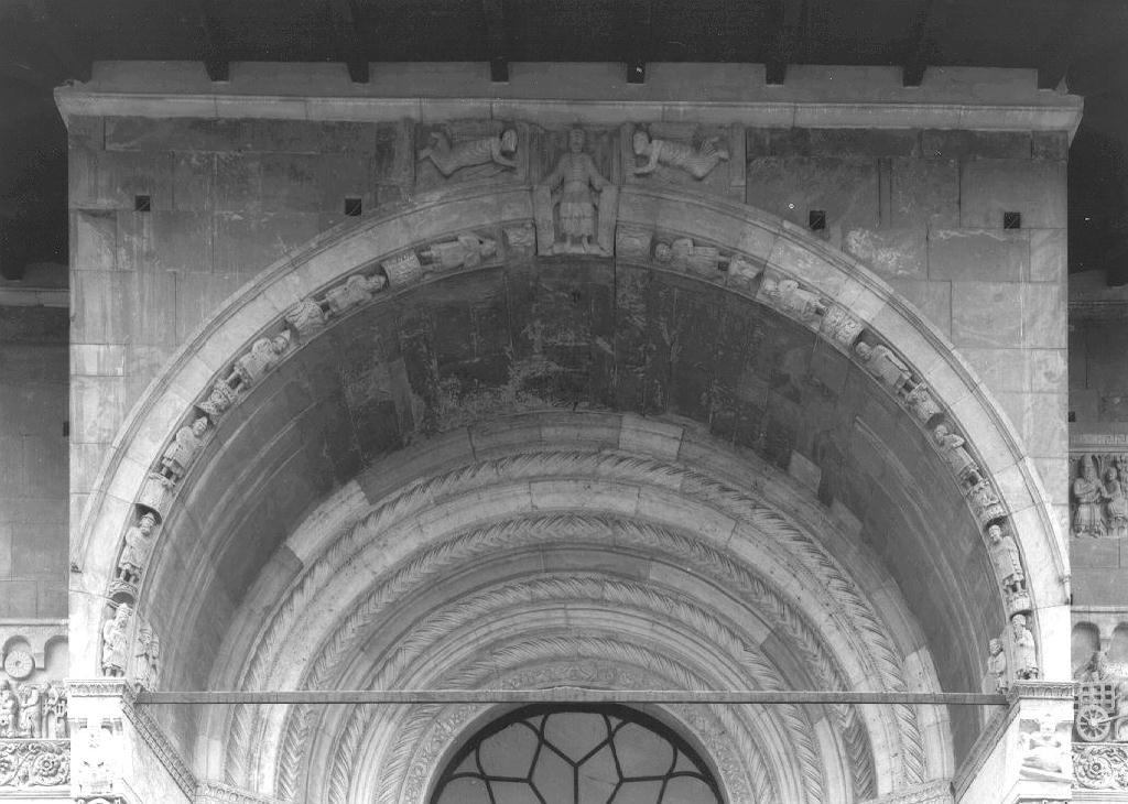 Cristo giudice con angeli; profeti e apostoli (archivolto) di Maestro dei Profeti (secc. XII/ XIII)