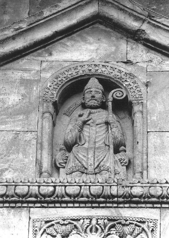 vescovo (statua) di Antelami Benedetto (bottega) (secc. XII/ XIII)