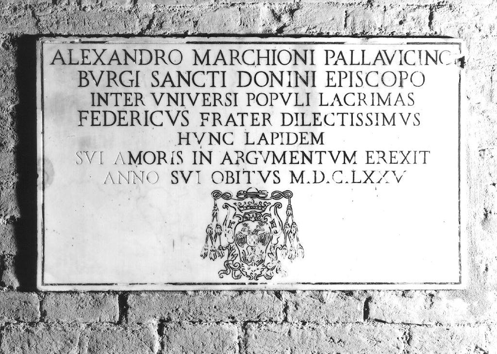 lapide commemorativa, opera isolata - ambito padano (sec. XVII)