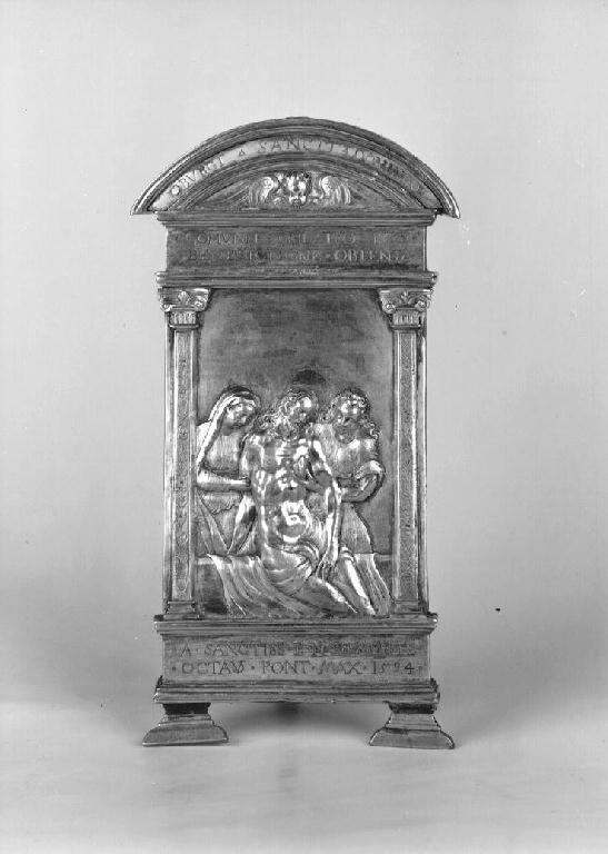 compianto sul Cristo morto (pace - a tavoletta, architettonica) - ambito cremonese (sec. XVI)