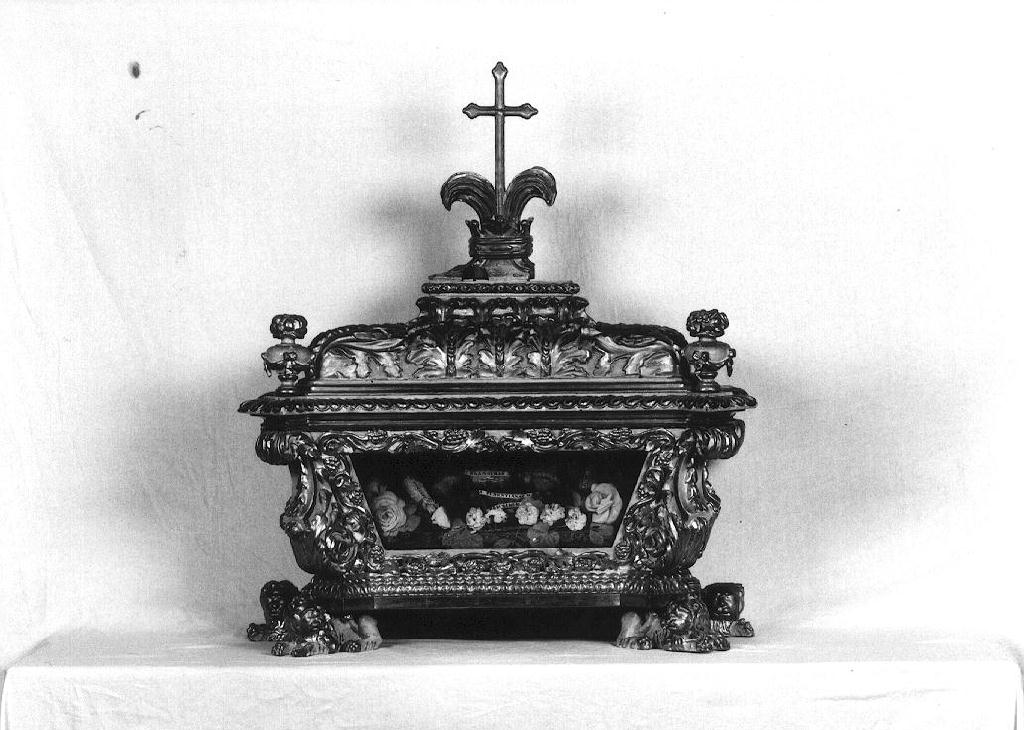 reliquiario a teca - a urna, serie - ambito parmense (sec. XIX)