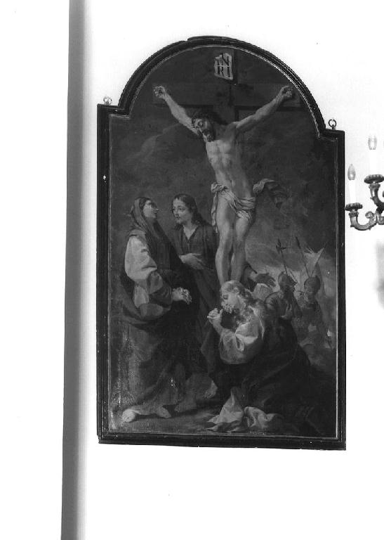 Crocifissione di Cristo con la Madonna, Santa Maria Maddalena e San Giovanni Evangelista (dipinto) di Bresciani Antonio (sec. XVIII)