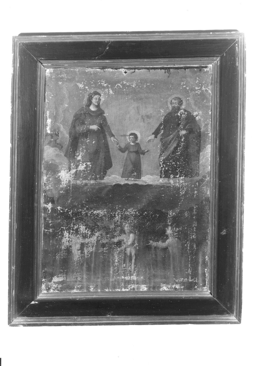 Sacra Famiglia con le anime del Purgatorio (dipinto) - ambito emiliano (prima metà sec. XIX)