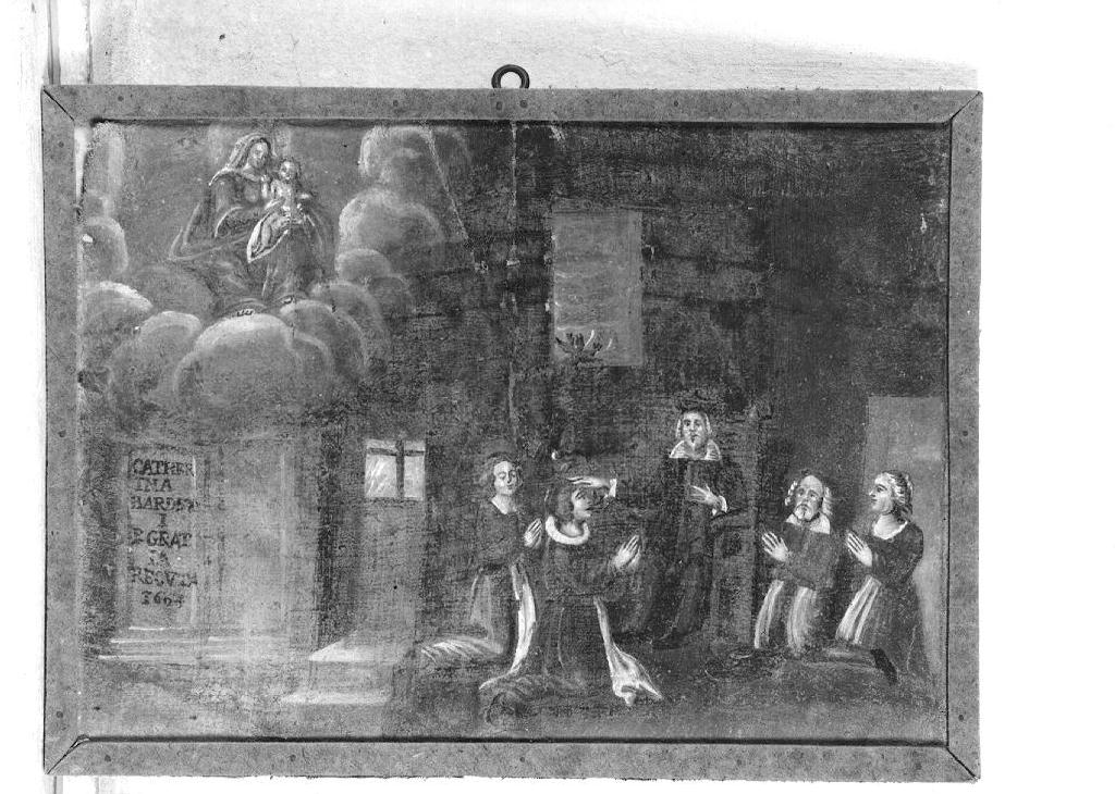 Madonna delle Grazie che interviene presso una persona indemoniata (ex voto) - ambito fidentino (sec. XVII)