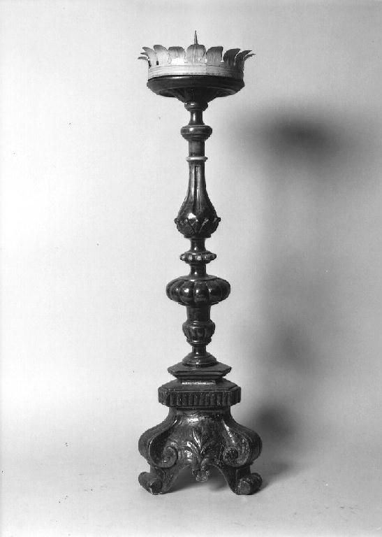 candeliere d'altare, serie - ambito parmense (secc. XVIII/ XIX)