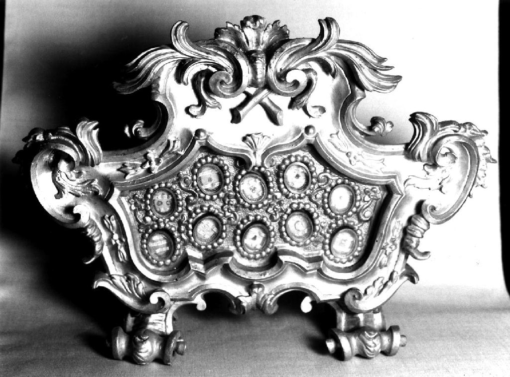 reliquiario - a tabella, serie - ambito emiliano (prima metà sec. XVIII)
