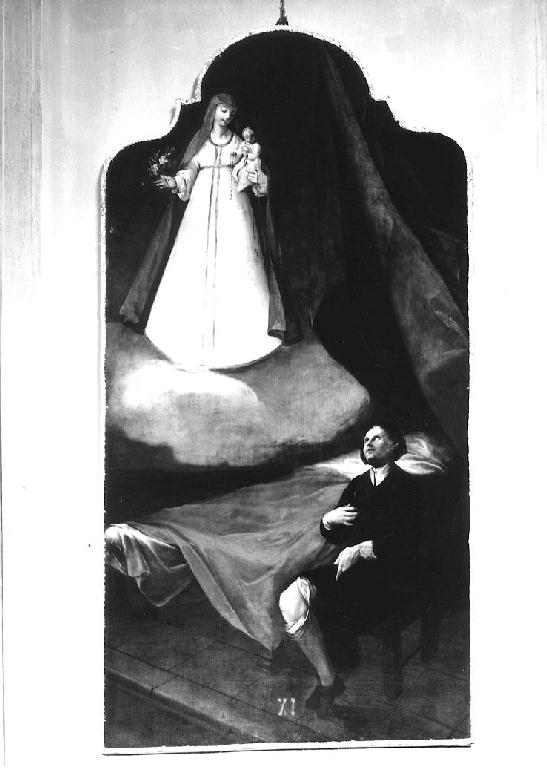 Madonna di Fontanellato appare a malato (dipinto) di Rubini Pietro (sec. XVIII)