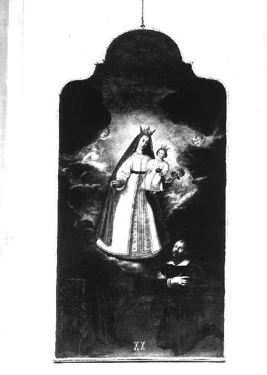 Madonna di Fontanellato appare a sacerdote in preghiera (dipinto) di Rubini Pietro (sec. XVIII)