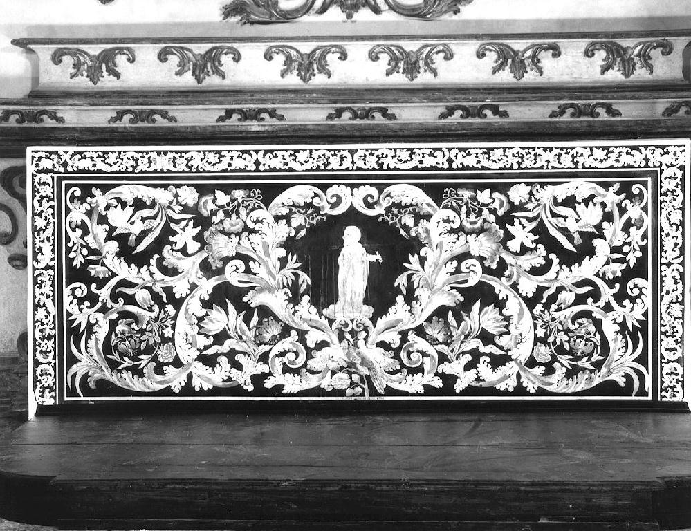 motivi decorativi vegetali e Santo domenicano (paliotto) di Marelli Marco (sec. XVIII)