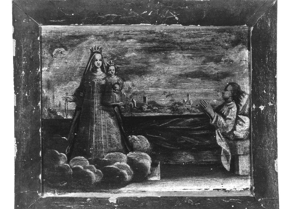 Madonna del Rosario appare a malato (ex voto dipinto) - ambito parmense (sec. XVIII)