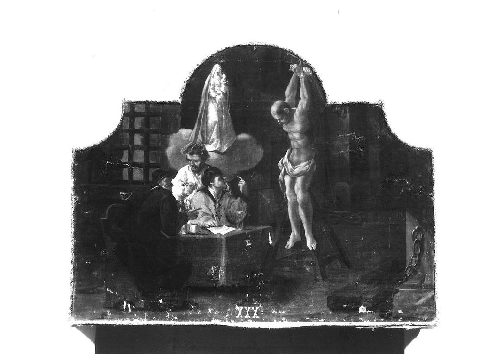Madonna appare a uomo torturato in carcere (dipinto) di Rubini Pietro (sec. XVIII)