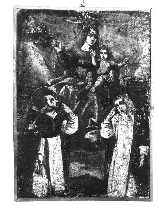 Madonna del Rosario con San Domenico e Santa Teresa (dipinto) - ambito emiliano (sec. XVII)
