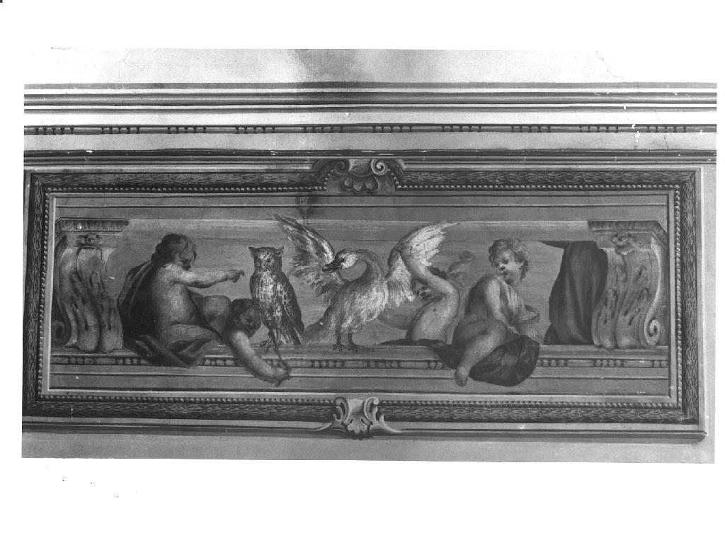 Angeli e putti con animali (dipinto, serie) di Boselli Felice (sec. XVII)