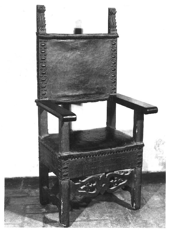 sedia - a braccioli, serie - ambito parmense (seconda metà sec. XVII)