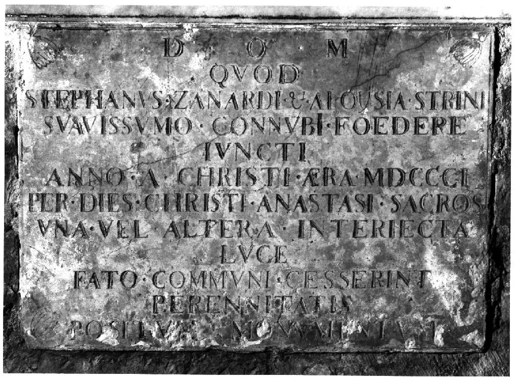 lapide tombale, opera isolata - ambito parmense (sec. XIX)