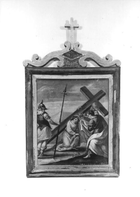 stazione VI: Gesù asciugato da Santa Veronica (dipinto, elemento d'insieme) - ambito parmense (sec. XVIII)