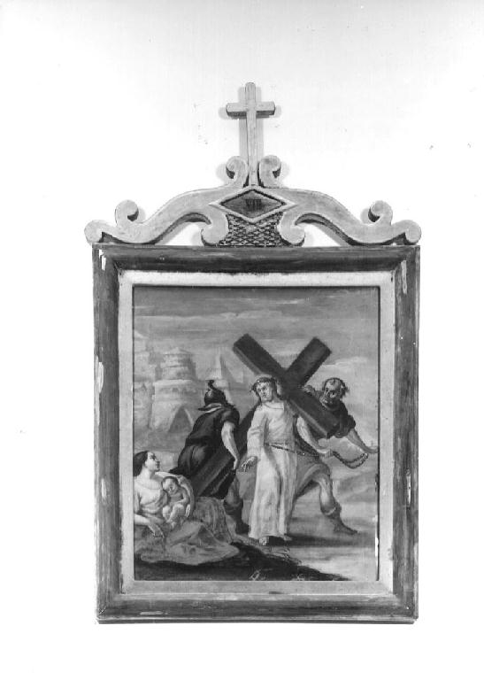 stazione VIII: Gesù consola le donne di Gerusalemme (dipinto, elemento d'insieme) - ambito parmense (sec. XVIII)