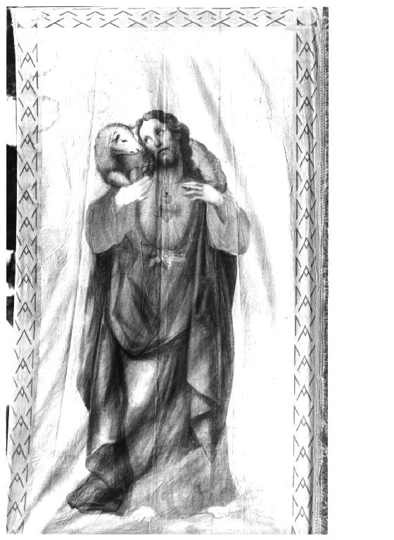 Cristo Buon Pastore (parato da chiesa) - ambito parmense (sec. XIX)