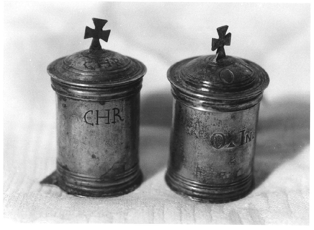 vasetti per oli santi, insieme - ambito parmense (sec. XVIII)