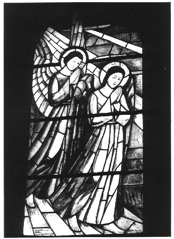 Angeli adoranti (vetrata) di Moroni Giuseppe (sec. XX)