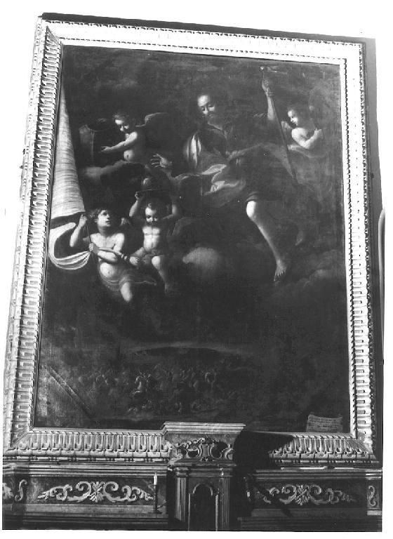 San Giacomo appare durante una battaglia (dipinto) di Pesci Ludovico (metà sec. XVII)