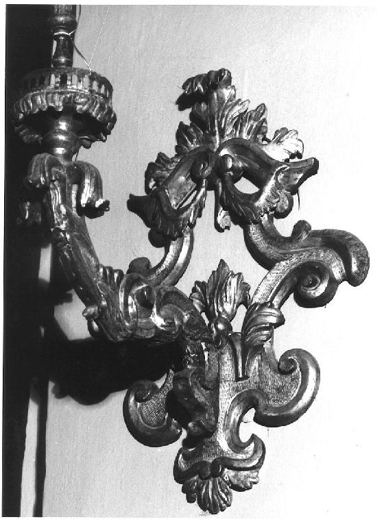 candeliere da parete di chiesa, ciclo - ambito parmense (metà sec. XVIII)