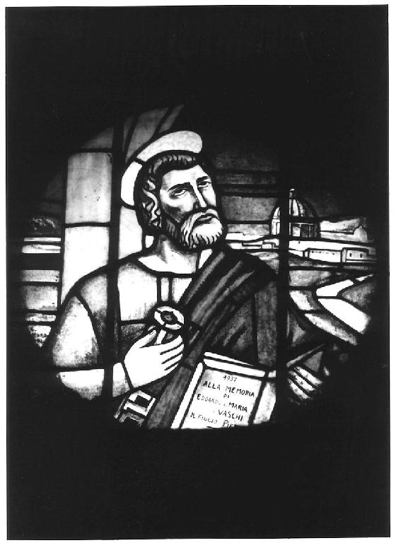 San Pietro e San Paolo (vetrata, coppia) di Moroni Giuseppe (sec. XX)