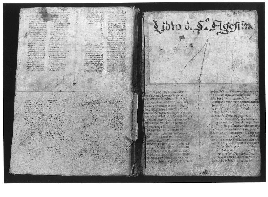 coperta di libro - ambito parmense (fine/inizio secc. XIII/ XIV)