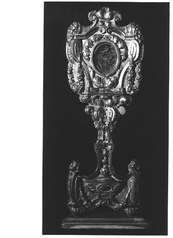 reliquiario - a ostensorio - ambito parmense (fine/inizio secc. XVIII/ XIX)
