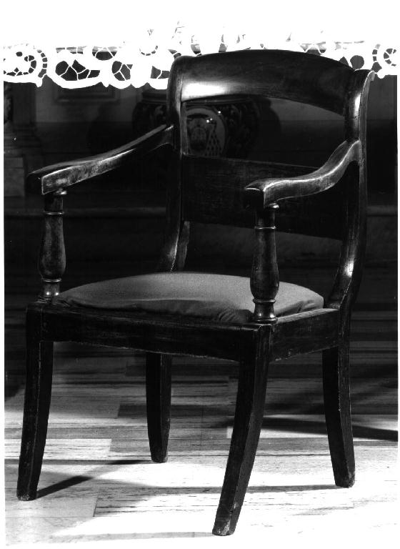 sedia - a braccioli - ambito parmense (inizio sec. XIX)