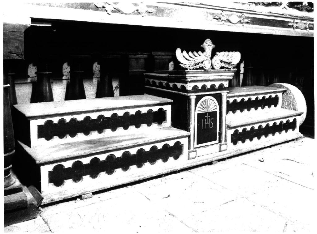 gradino d'altare, elemento d'insieme - ambito parmense (seconda metà sec. XIX)