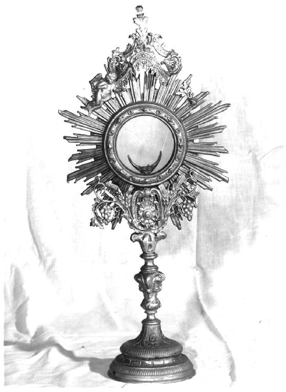 ostensorio - a raggiera - produzione Italia settentrionale (seconda metà sec. XIX)