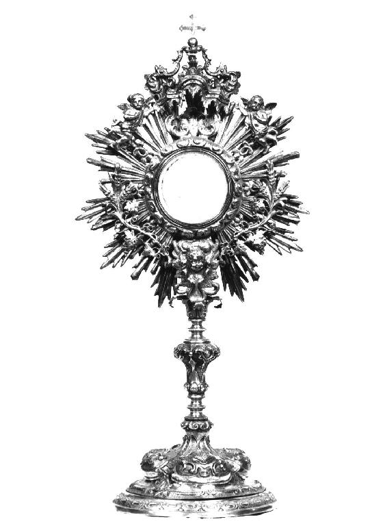 ostensorio - a raggiera - ambito parmense (sec. XIX)