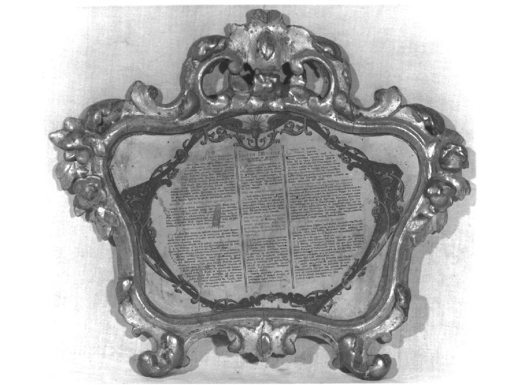 cartagloria - ambito parmense (metà sec. XVIII)