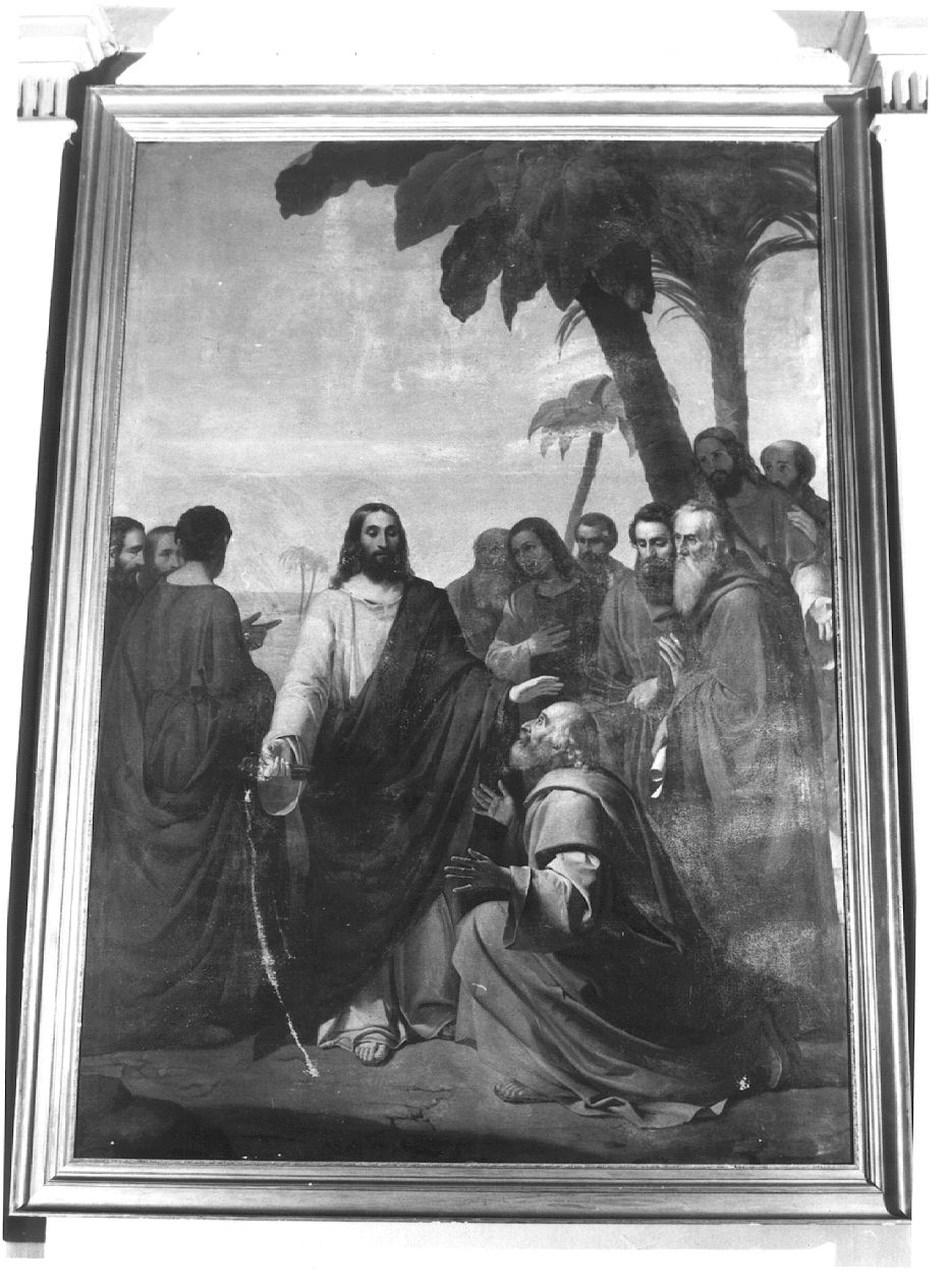 Cristo consegna le chiavi a San Pietro (dipinto) di Signorini Gaetano (sec. XIX)