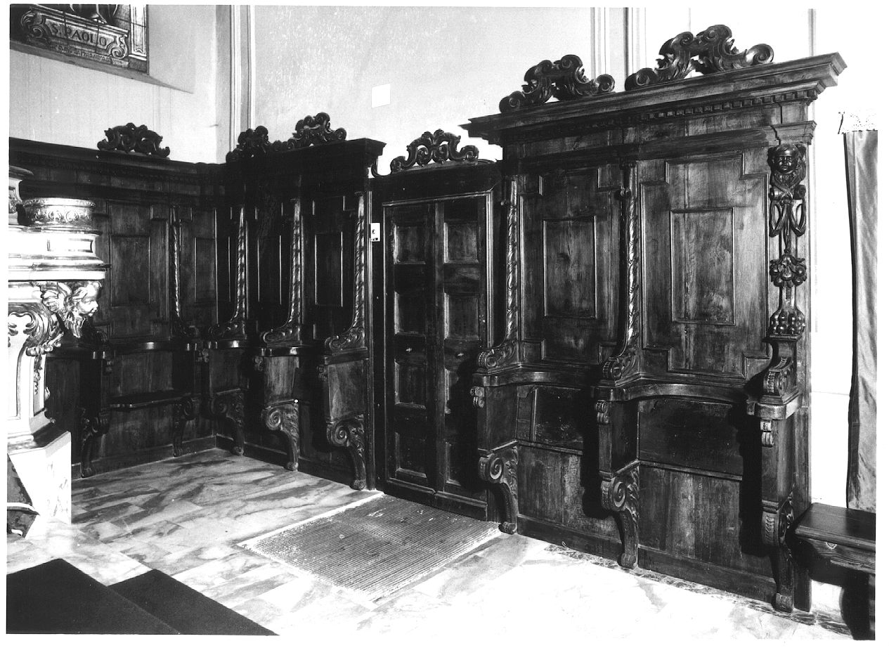 stalli del coro - ambito emiliano (prima metà sec. XVIII)