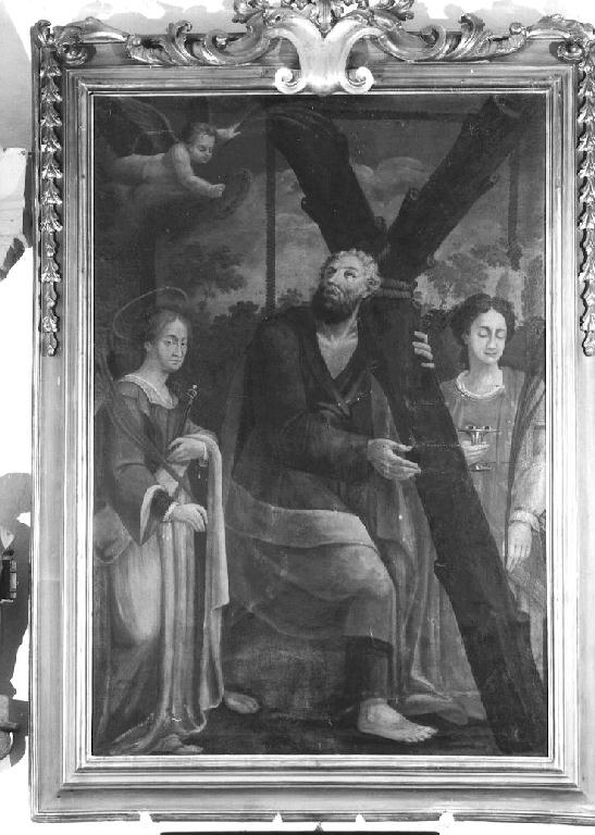 Sant'Andrea Apostolo, Santa Lucia, Santa Apollonia (pala d'altare) - ambito emiliano (sec. XVII)