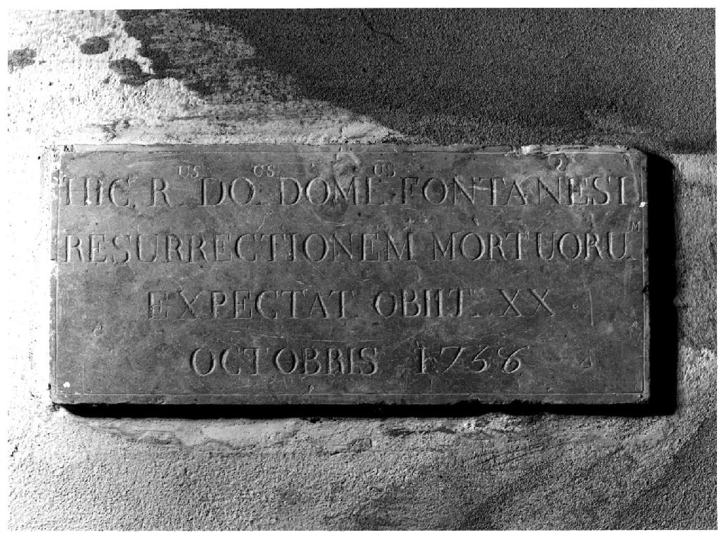 lapide tombale, opera isolata - ambito parmense (sec. XVIII)