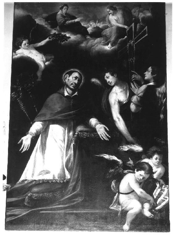 San Carlo Borromeo in adorazione della croce (dipinto, opera isolata) di Gherardini Melchiorre detto Ceranino (sec. XVII)