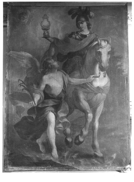 San Secondo a cavallo guidato da un angelo (dipinto, opera isolata) di Bresciani Antonio (sec. XVIII)