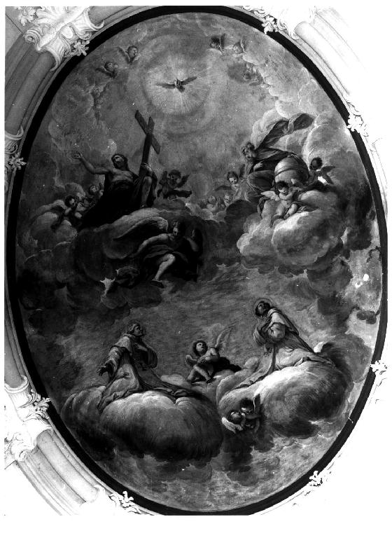 Trinità con San Giovanni di Matha e San Felice di Valois (dipinto) di Facchini Giacomo (sec. XVIII)