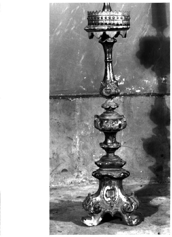 candeliere d'altare, serie - ambito parmense (secondo quarto sec. XVIII)