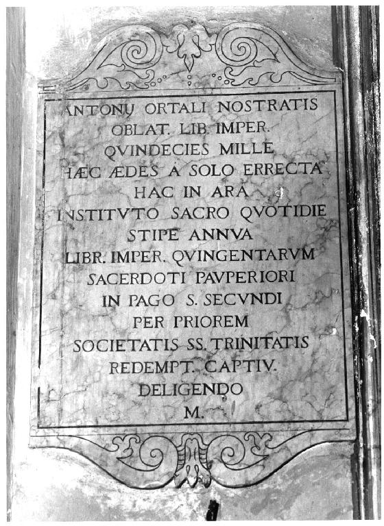 lapide commemorativa, elemento d'insieme - ambito parmense (sec. XVIII)