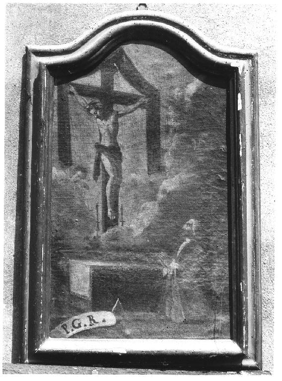 il Crocifisso appare ad un nobiluomo (ex voto dipinto) - ambito parmense (sec. XVIII)