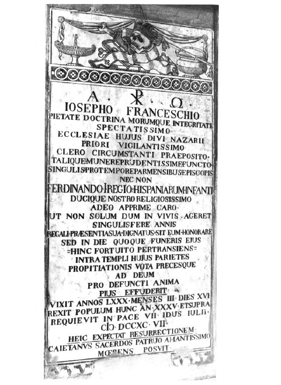 lapide - ambito parmense (sec. XVIII)