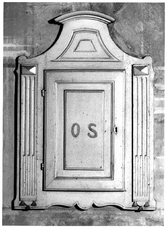 anta di armadietto per oli santi, serie - ambito parmense (ultimo quarto sec. XVIII)