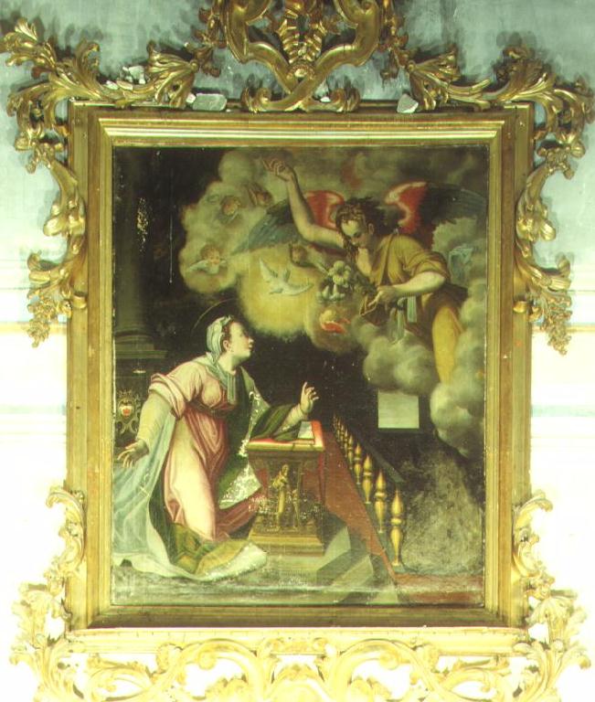 Annunciazione (dipinto) di Mainardi Andrea detto Chiaveghino (sec. XVI)