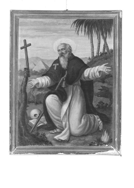 Sant'Antonio Abate nel deserto (dipinto) di Rivara Francesco (sec. XIX)