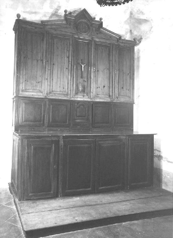 mobile da sacrestia con alzata - ambito parmense (fine sec. XIX)